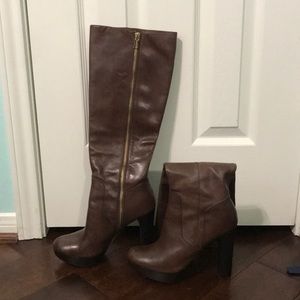 Brown leather boots Michael Kors